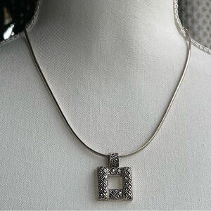 Judith Jack | Sterling Silver Marcasite Pendant Necklace 17"